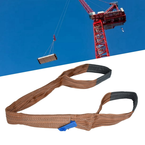 Crane Lift Slings, Flat Lifting Sling High Strength 6T Load Wear Resistance  For Mechanical Hoisting For Construction Works 2 Meters