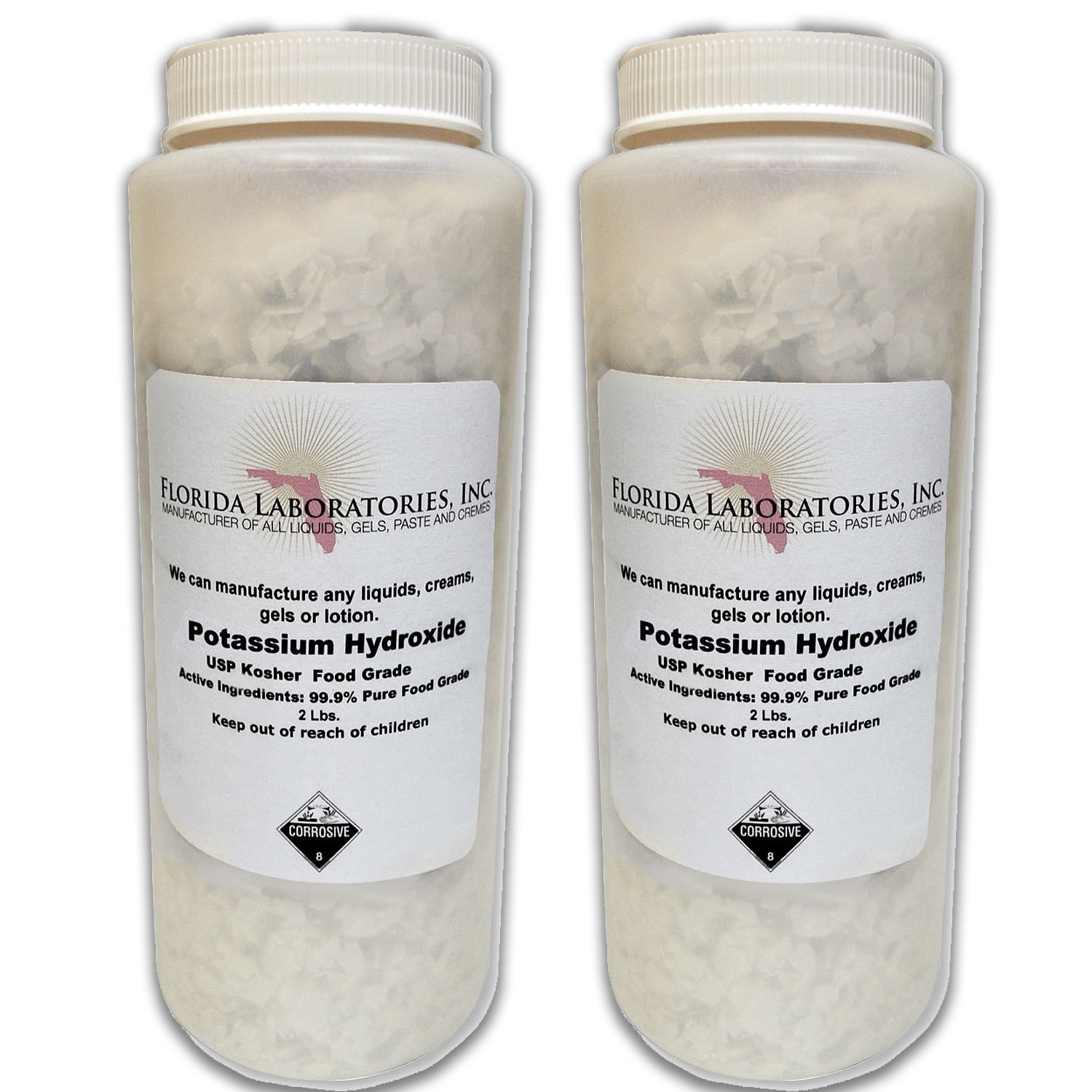 Potassium Hydroxide, 4Lbs (Pounds), 90 Pure, Food Grade, koh, Caustic