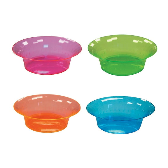 Fun Express Neon Plastic Party Bowls, 10 oz, 20 Pieces