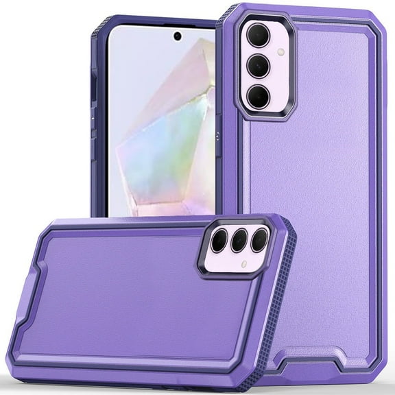 TJS for Samsung Galaxy A36 Phone Case, Dual Layer Shockproof Rugged Hybrid Drop Protector Cover for Galaxy A36 (Purple)