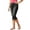 Black, variant on Women's High Waist Stretch Denim Fit Side Slit Hem Capri Jeans Breathable Casual Everyday Trousers,XS