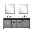 thumbnail image 2 of Ash Grey Double Bath Vanity 80 In. W X 22 D With White Quartz Countertop, Faucet , And 30 Mirrors - Scratch Stain Surface Top, Contemporary Bathroom, 2 of 5