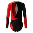 thumbnail image 2 of Zaldita Kids Girls Gymnastics Leotard Long Sleeve Shiny Rhinestone Dance Bodysuit One Piece Athletic Red 8, 2 of 5