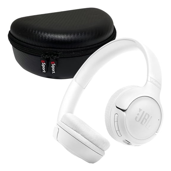 JBL Tune 530BT Wireless On Ear Bluetooth Headphone Bundle with gSport Case (White)