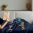 thumbnail image 3 of Book Soft Flannel Fleece Throw Blanket, World Belongs to Those Who Read Inspirational Words Print on Dark Blue Background, Cozy Plush for Indoor and Outdoor Use, 60" x 80", Multicolor, by Ambesonne, 3 of 5