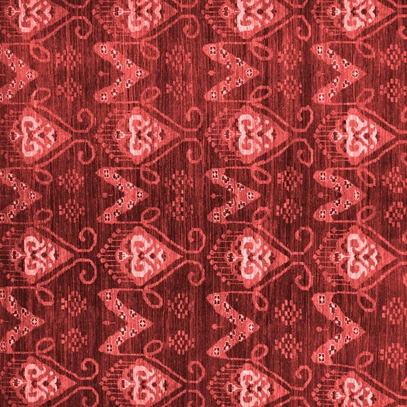 Ahgly Company Machine Washable Indoor Square Oriental Red Modern Area Rugs, 5' Square