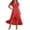 Red, variant on Ltctricy Maxi Dresses for Women Casual Short Sleeve Cross V Neck Pleated Wrap Waist High Split A-Line Dress Long Summer Dresses