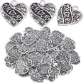 thumbnail image 2 of 50pcs Mom Heart Pendant Charms Vintage Alloy Love Shaped with Word MOM Pendants Ornaments Craft Supplies for DIY Necklace Bracelet Jewelry Making，Antique Silver, 2 of 8