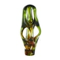 thumbnail image 6 of 6" x 16" Green Glass Ombre Cutout Abstract Sculpture with Amber Accents, by DecMode, 6 of 9