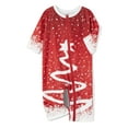 thumbnail image 4 of Elippeo Christmas Family Pajamas Matching Christmas Pajamas for Family, Long Sleeve Star Tree Print Tops + Pants Set Sleepwear, 4 of 10