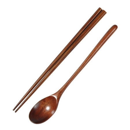 

Wooden Spoon Fork Bamboo Kitchen Cooking Utensil Tools Soup-Teaspoon Tableware Chopsticks Brown