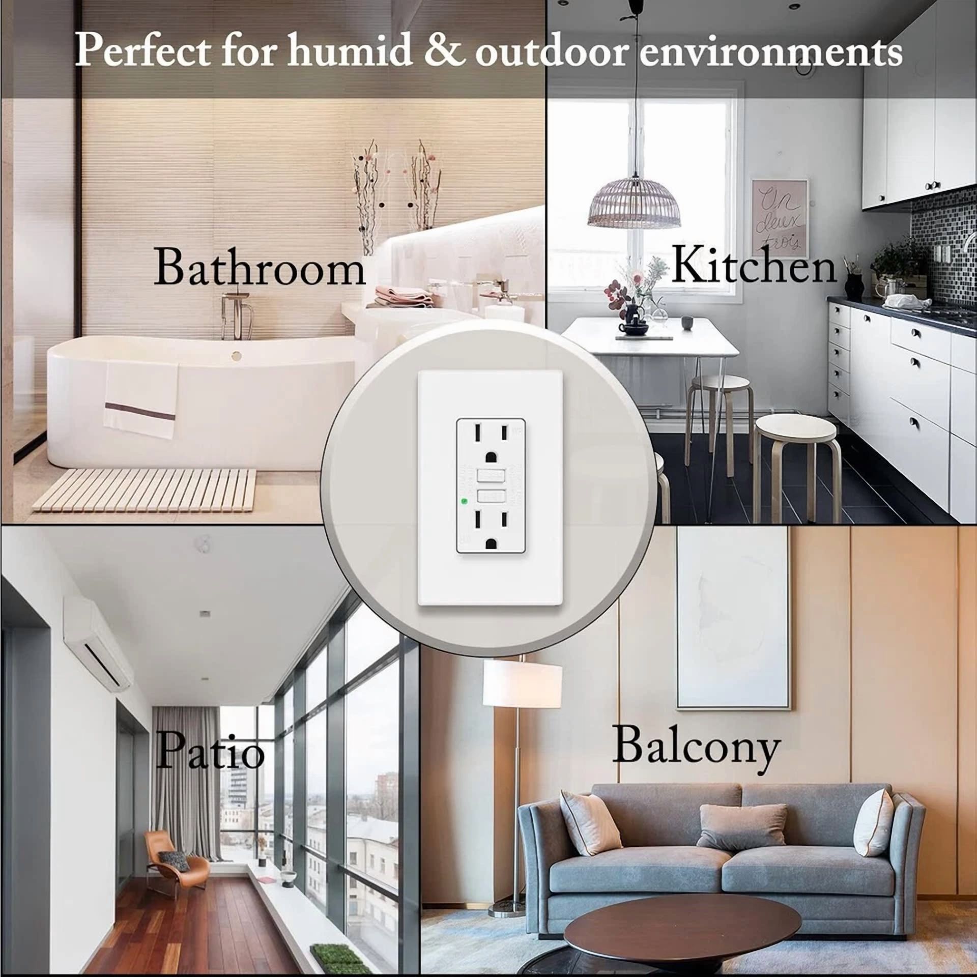 CRESTIN- Greencycle 15A Gfci Duplex Outlet Receptacle With Led Indicator,Ul Certified,1Pk