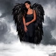 thumbnail image 5 of UNDERWRAPS Large FOAM Costume Angel Wings - Adult Huge Halloween Costume, 5 Feet Long Photoshoot Prop for Men & Women, (Full Length, Black)), 5 of 10