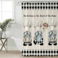 thumbnail image 4 of Shower Curtain Bathroom Set Kitchen Chef Dwarf Cake Waterproof Fabric Shower Curtains with Grommets&Hooks Black White Plaid Retro Linen Privacy Bath Curtain for Bathtub 36x72in, 4 of 7