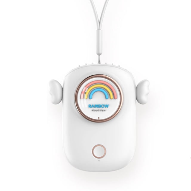 Bearachild Ventilador portátil Recargable de mano Refrigerador personal de viaje Manos libres Oficina Deportes al aire libre Dispositivo de enfriamiento Electrodomésticos Blanco Bearachild HA063427-01