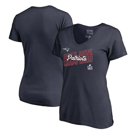 Super Bowl Tankard - New England Patriots NFL Pro Line by Fanatics Branded Women's Super Bowl LI Champions Pitch V-Neck T-Shirt - Navy