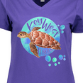 thumbnail image 4 of Inktastic Key West, Florida Swimming Sea Turtle with Bubbles Women's V-Neck T-Shirt, 4 of 5