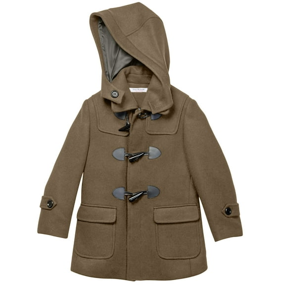 Isaac Mizrahi Boy's 2-20 Solid Wool Toggle Coat with Removable Hood