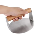 thumbnail image 6 of Stainless Steel Burger 5.5 Inch Round Burger Hamburger Patty Maker With Wood Handle Non Stick Grill, 6 of 6