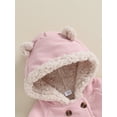 thumbnail image 5 of Bagilaanoe Little Girl Hooded Jacket Toddler Corduroy Long Hoodie Cardigan Coat 4T 5T 6T 7T Kids Spring Fall Warm Outwear, 5 of 9