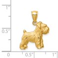thumbnail image 3 of 14K Yellow Gold Solid Diamond Cut Brushed Finish Poodle Dog Charm Pendant, 3 of 4