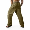 thumbnail image 4 of Cargo Pants For Men Casual Elastic Waist Pants With Pockets Relaxed Fit Spring Summer Beach Yoga Travel Lounge Trousers, 4 of 4