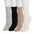 thumbnail image 3 of MUK LUKS 4 Pack Fluffy Microfiber Texture Crew Socks, 3 of 3