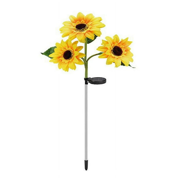 Lámpara solar de girasol para exteriores, patio, villa, balcón, jardín, simulación de girasol, inserto decorativo para suelo, luz nocturna para césped