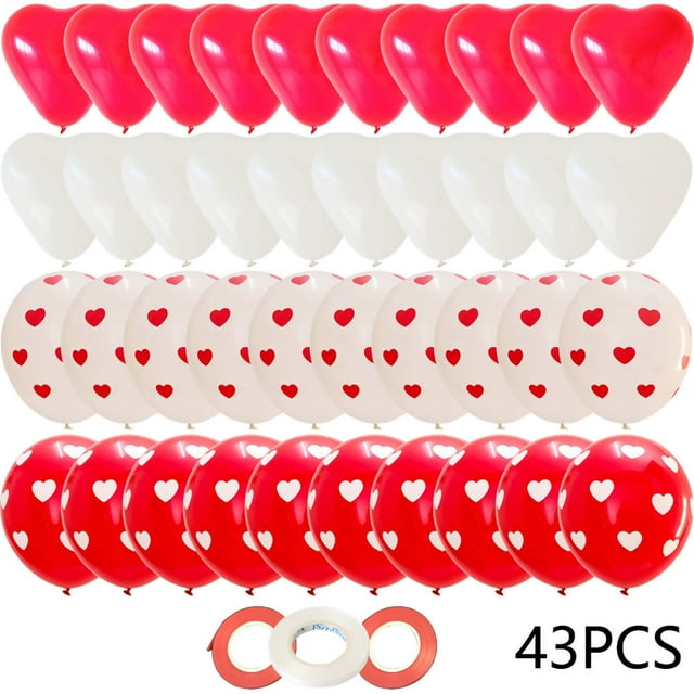 TIMIFIS Valentines Day Balloons Chicken Heart Printed Broken Heart Set Wedding Birthday —Spring
