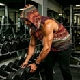 thumbnail image 4 of Graphic Camo Sleeveless Hooded Tank Top for Men, Muscle Fit Pullover Gym Vest - Quick-Dry Athletic Shirt with Pocket for Bodybuilding & Summer Training Brown S, 4 of 7
