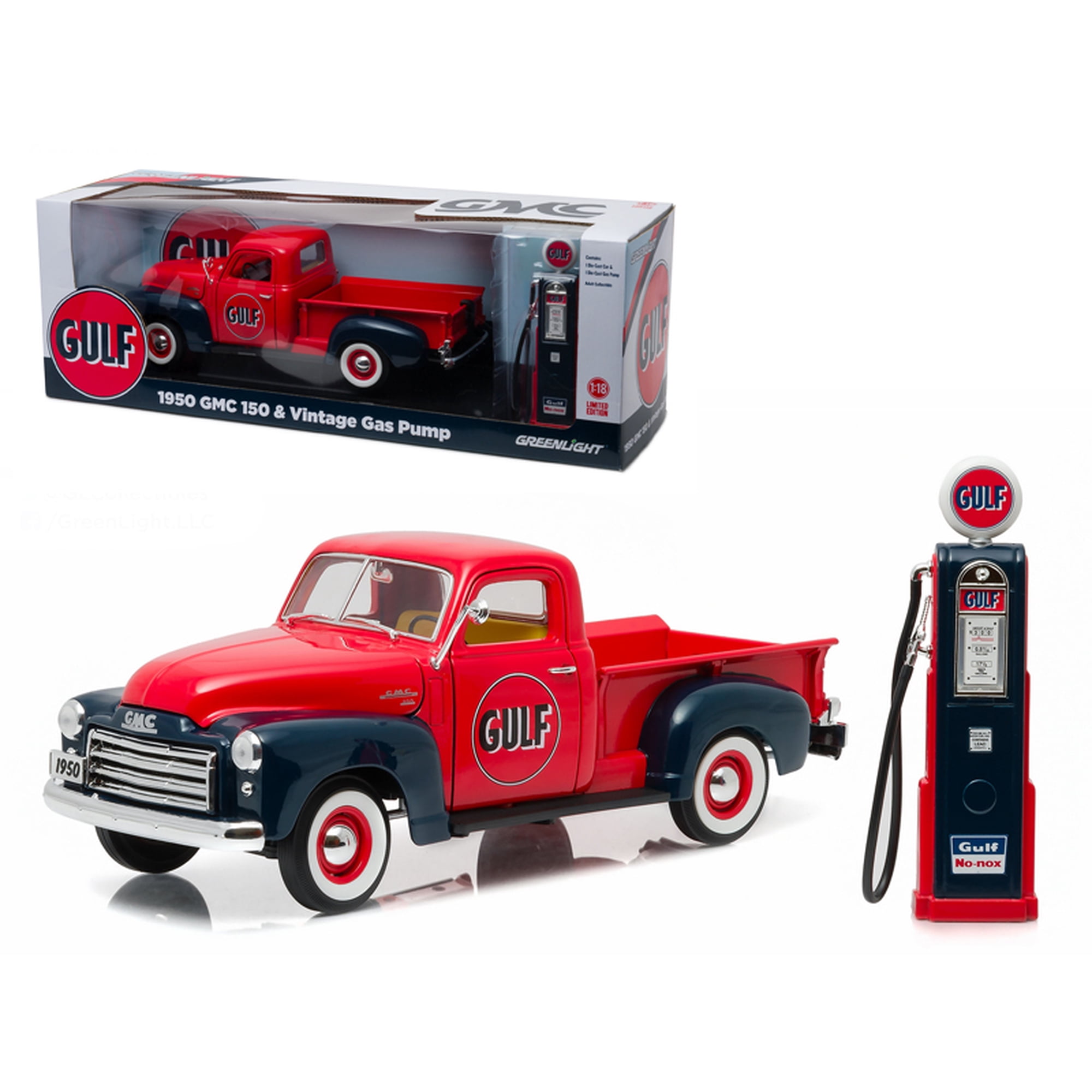 Greenlight 1950 GMC 150 Pickup Truck Gulf Oil with Vintage Gas