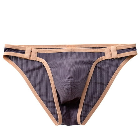 

Men Adjustable Waist Briefs Low-Waisted Underpants Bulge Pouch Comfy Underwear