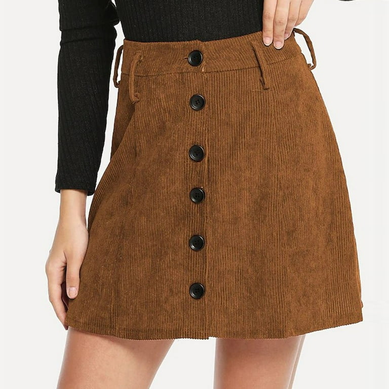 Brown corduroy skirt in hotsell the summer