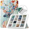 thumbnail image 1 of iPad PRO 9.7 Inch 2016 [ PRO 9.7 2016 ] A1673 A1674 A1675 Printed Smart Trifold Lightweight Soft Silicone Transparent Front & Back Cover - Deer Print, 1 of 6