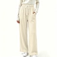thumbnail image 3 of Bxsruta Womens Wide Leg Pants Loose Relaxed Drawstring Casual Lounge Trousers, 3 of 8