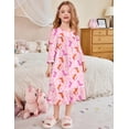 thumbnail image 4 of Arshiner Girls Nightgowns Long Sleeve Pajama Dress Cute Ruffle Sleepwear Soft Night Gowns, 4 of 4