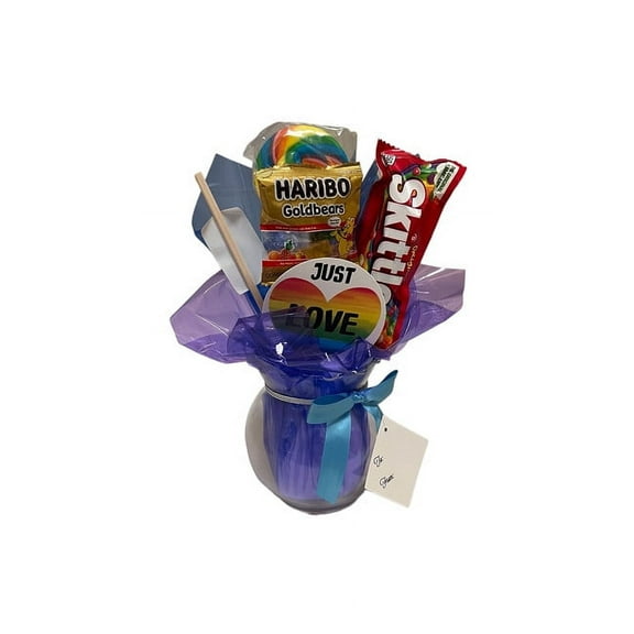 Pride Month Week Candy Arrangement Gift in Clear Vase