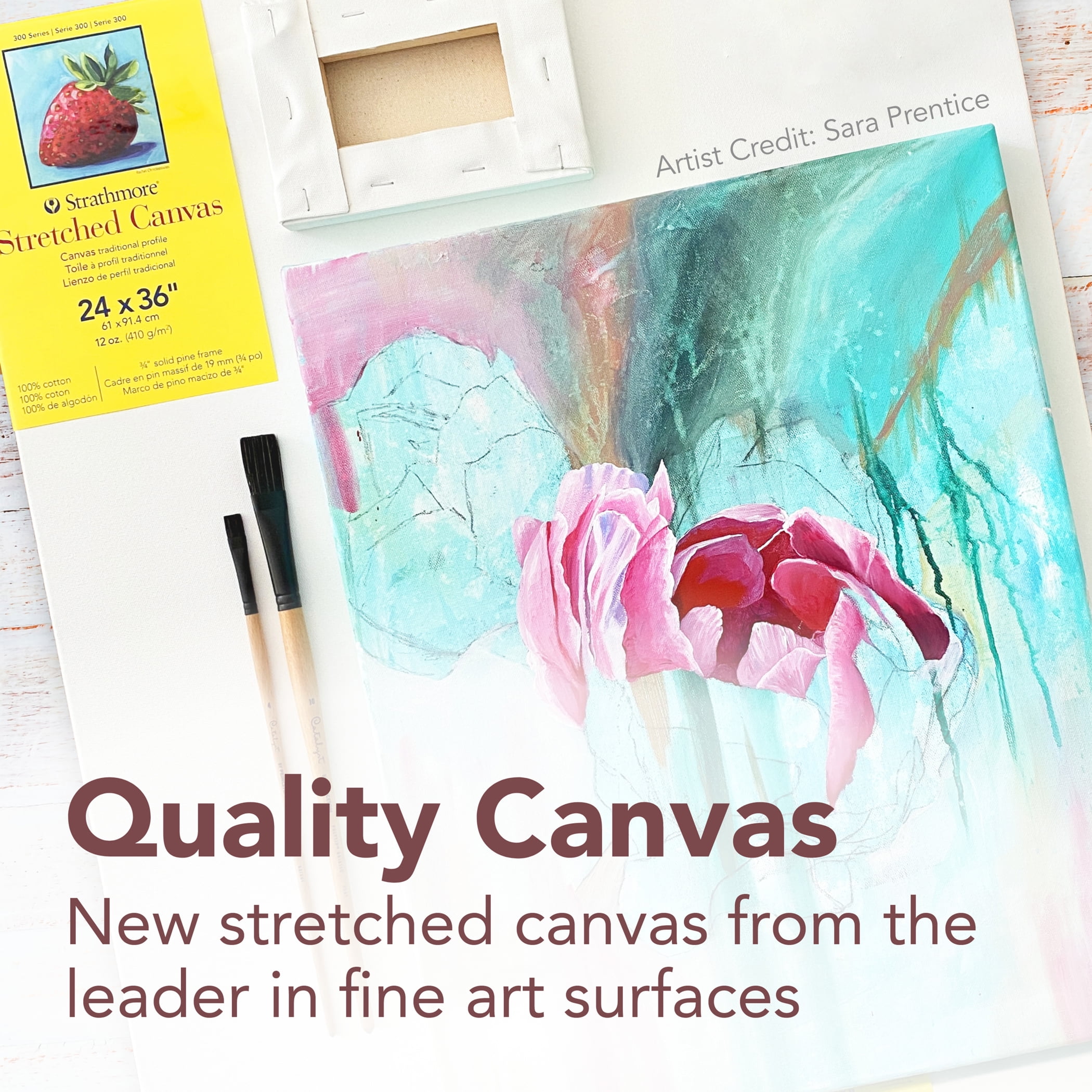 Strathmore 300 Series Gallery Stretched Canvas, 24x36 inch