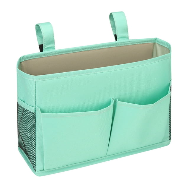 Bolsa organizadora de almacenamiento junto a la noche | Bolsillo colgante de gran capacidad | Poliéster duradero | Encaja en la litera y mesa superior del dormitorio | 11,8" x 4,3" x 7,9" | Lleva