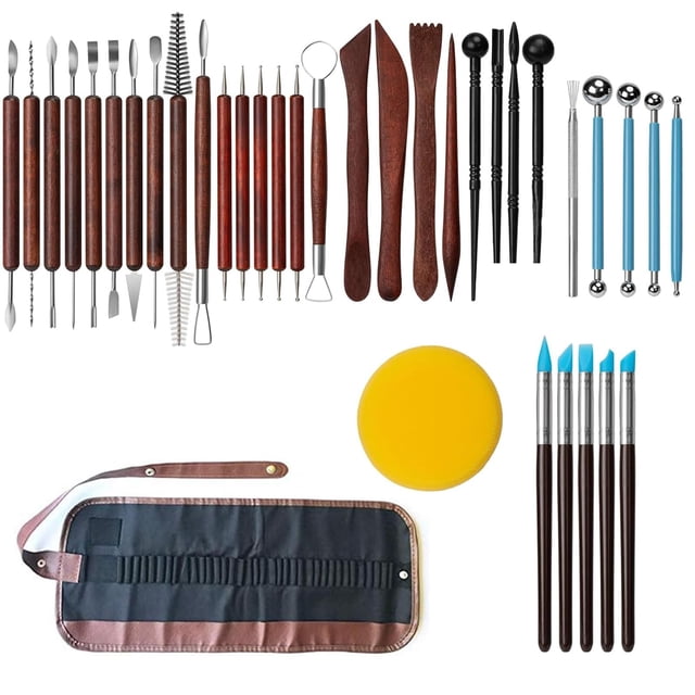 Kit de herramientas para arcilla Amz Camel de 36 piezas para modelado y cerámica