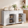 thumbnail image 2 of HOMCOM Buffet Bahut, Armoire de Rangement de Cuisine Moderne de 54 Pouces, Blanc, 2 of 10