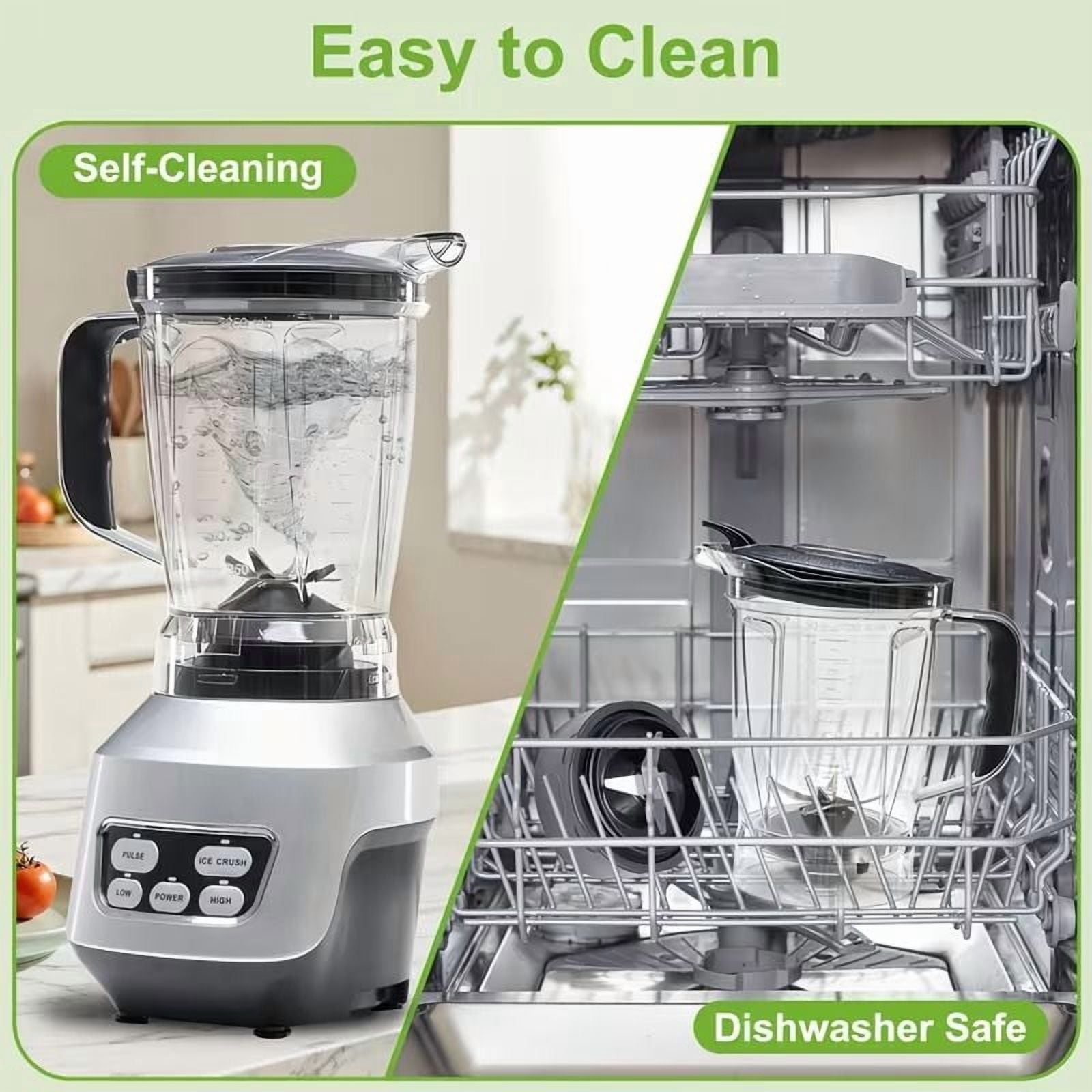 Moothie Blender, Countertop Blenders for Kitchen with 23 34 60oz BPA-Free Portable Cups, Professional Smoothie Maker with Four Programs for Shakes, Sauces, Juice And Ice Crushing