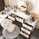 thumbnail image 4 of Luxury Laden Dressing Table Mirror Led Wood Mobile Vanity Multifunction Dressing Table Corner Meuble De Chambre Girls Furniture My Lux Decor Round, 4 of 13