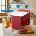 thumbnail image 5 of Mainstays Portable Countertop Ice Maker, 26 lbs Per Day, Compact Ice Machine with Quick Ice Cycles, No Plumbing Required, Red, 5 of 14