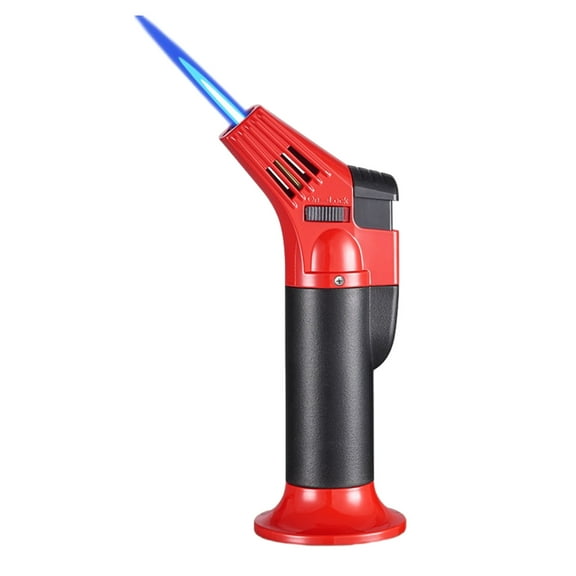 RKZDSR Refillable Butane Torch Lighter - Safe Lock Kitchen Cooking Lighter with Adjustable Flame, Powerful Blue Flame Ideal for Culinary Use.