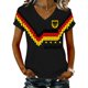 thumbnail image 1 of Women's Germany Football Graphic T-Shirt, V-Neck Casual Letter Print T-Shirt, Fashion Short Sleeve Graphic Tee, Summer Daily Lightweight Tops for Soccer Tournament 2026 Black Size: M, 1 of 4