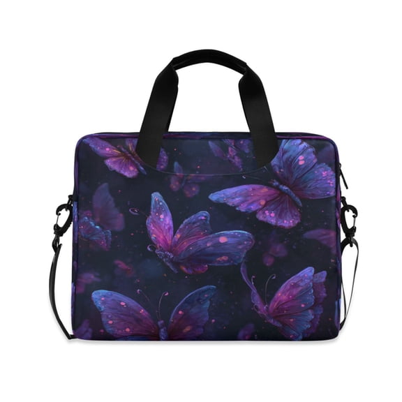 Laptop Bag Laptop Briefcase 15.7 x 3 x 11.8 Inches Laptop Bag Briefcases Laptop Storage Travel Laptop Bag Work Laptop Bag Magical Glowing Purple Butterfly