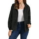 thumbnail image 1 of Chaqueta con capucha ligera para mujer Inspire Chic, con cierre frontal, ideal para senderismo, talla XL, color negro, 1 of 6