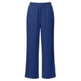 thumbnail image 3 of FRSASU Pants for Women Button Elastic Waist Spring Fall Pants Lightweight Solid Color Trousers with Pockets Navy M(M), 3 of 7