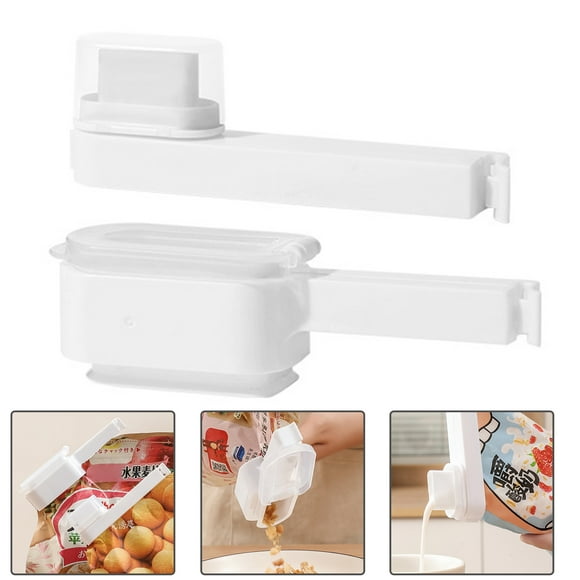 TidBay 1/2Pcs Sealing Clips with Discharge Port Tight Seal for Food Preservation Multipurpose Bag Clips for Easy Storage And Organization Kitchen Helper for Coffee Beans Rice Flour Pet Food